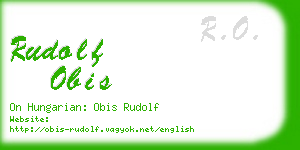 rudolf obis business card